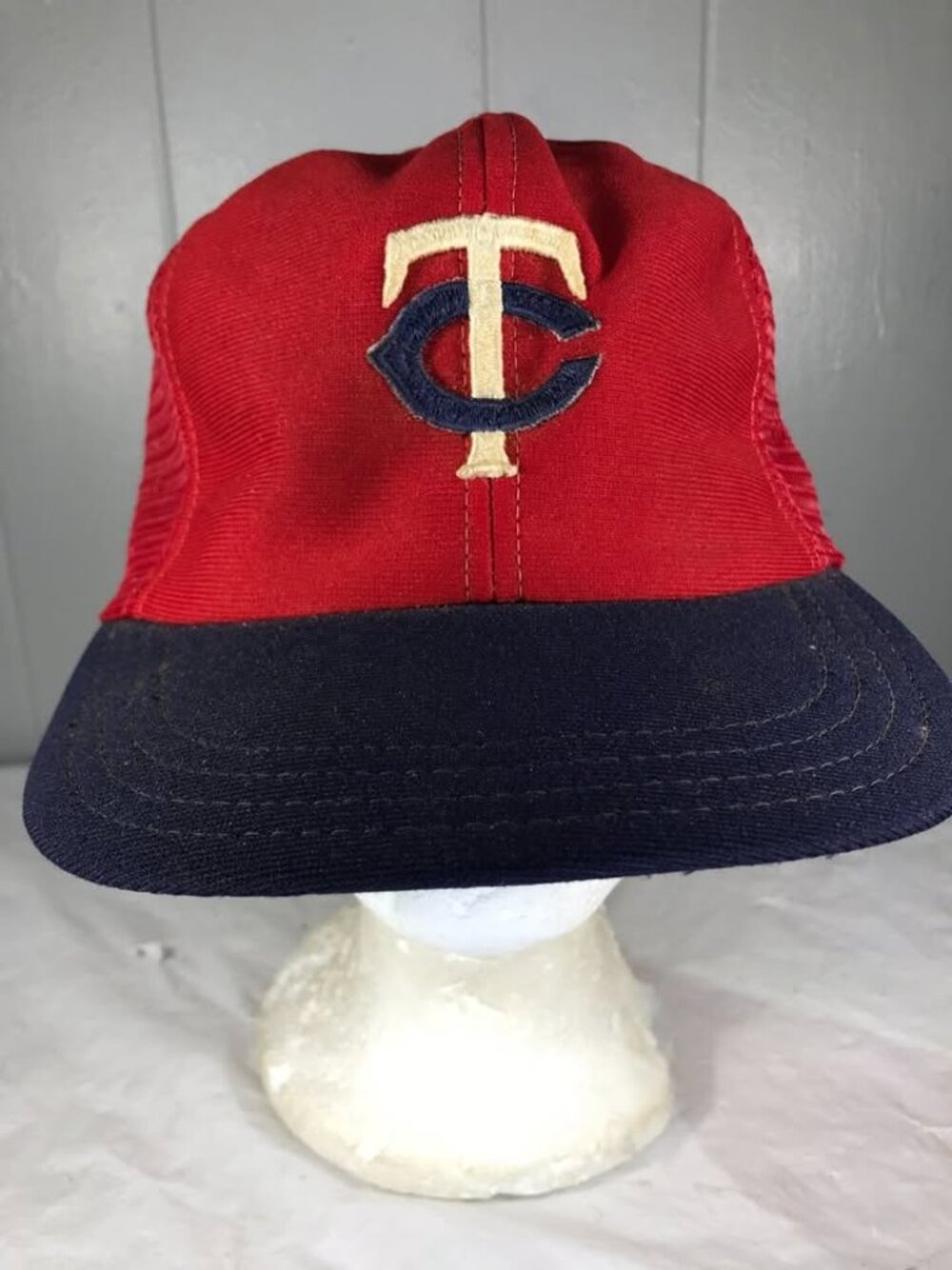 Vintage 80s Minnesota Twins Trucker Mesh MLB baseball snapback hat cap made USA